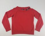 Lauren Ralph Lauren Womens Sweater Sz M Red Cotton Buckle Detail Pullover - $27.95