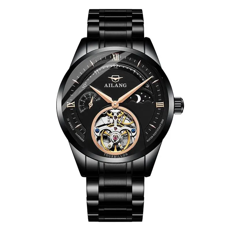 Quality Tourbillon Men's Watch Men Sun And Moon Phase Automatic Diesel Watches M
