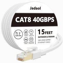 Cat8 Ethernet Cable Outdoor Indoor 15 FT Heavy Duty High Speed Cat 8 LAN Network - £19.65 GBP