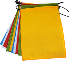 Blank Prayer Flags Set of 10 Flags Surged Edge. Five Tibetan Traditional... - $15.27