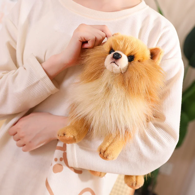 Cute Pomeranian Puppy Toys Dog Stuffed Animal Model Realistic Dog Plush Toy Pet - £29.60 GBP