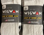 Wigwam At Work Mens 5-9 Crew Socks 6 Pack White Grey MD Women 6-10 - $38.61
