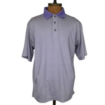 Footjoy Polo Shirt Men Size Medium Purple White Striped - £24.90 GBP