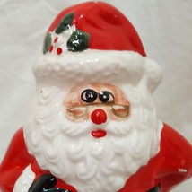 World Bazaars Inc Santa Planter Christmas Candy Cane Holder 6&quot; Ceramic - £14.68 GBP