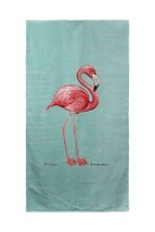 Betsy Drake Pink Flamingo on Aqua Beach Towel - £48.36 GBP