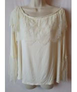 Boston Proper XL ivory lace top - $29.99