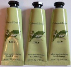 3 Crabtree &amp; Evelyn Lily Ultra Moisturizing Hand Therapy .9 oz Each - £21.92 GBP