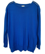 J.Crew Women&#39;s Shoulder Zip Sweater Long Sleeve 100% Cotton Size L Royal... - $25.78 CAD