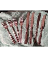 Pfaltzgraff Kenilworth Flatware 2 Forks 2 Salad Forks 4 Table Knives Dis... - $26.24