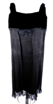 Vintage 60s Eloise Curtis Velvet Organdy Cocktail Dress Crystal Pleats S - $1,621.24 MXN