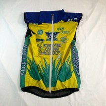 Louis Garneau Cycling Shirt Jersey Mens M Blue Yellow Green Full Zip Sle... - $17.81