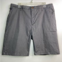 Hudson &amp; Barrow Gray Chino Shorts Men High Rise 38 x 8 Flat Front Cotton... - $22.39