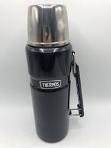 THERMOS ~ 40 oz. Black ~ King Vacuum Insulated Stainless Steel Beverage Bottle - £19.33 GBP