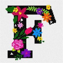 Pepita Needlepoint kit: Letter F Primary Floral, 7&quot; x 7&quot; - $50.00+