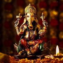 Lord Ganesha Idol Indian God Statue 7 x 10 cm Om Ganeshaya Namah ओम गणेशाय... - £35.84 GBP