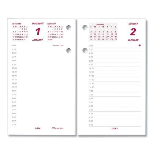 Primary image for 2024 12 Month Daily Desk Calendar Refill White Burgundy & Gray 6" x 3.5"