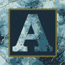 Pepita Needlepoint Canvas: Letter A Teal Marble, 10&quot; x 10&quot; - £61.51 GBP+