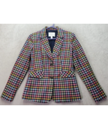 1901 Blazer Jackets Womens Size 0 Multi Gingham Check Single Breasted To... - £51.39 GBP