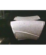 Silver Sparkling Stardust Corset Look 3&#39;&#39; Width Hinged Cuff Bracelet - $471.22 MXN