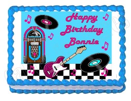 Rock and Roll 50&#39;s 60&#39;s Legends Edible Cake Image Cake Topper - £7.89 GBP+
