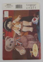 VOGUE PATTERNS #9603 VOGUE BEAR COLLECTION MR &amp; MRS 20&quot; BEAR PATTERN UNC... - £8.06 GBP