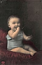 Happy German BABY~1913 Pstk Tinted Photo Postcard - £3.64 GBP