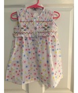 Baby Hand Smocked Dress Size 1 Sleeveless NWOT By Smocked Couture White,... - £14.73 GBP