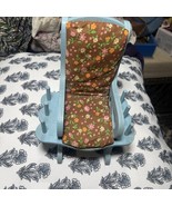 Rocking Chair Pin Cushion 6 Spool Thread Scissor Holder 6&quot; Faux Wood Vin... - $13.71 CAD