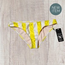 NEW WILDFOX Yellow Stripe Hipster Bikini Bottom Women&#39;s Size Small - $21.95