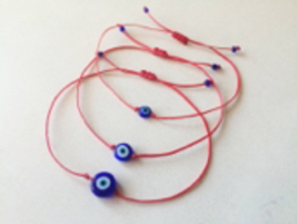 Red string evil eye bracelet Kabbalah Nazar Turkish Greek eye Lucky jewelry gift - £4.66 GBP