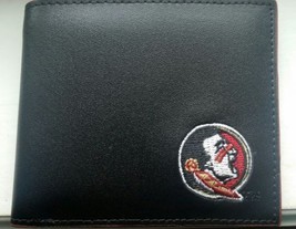 Florida State Seminoles Mens Black &amp; Garnet Leather Bi-fold Wallet - £15.18 GBP