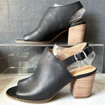 Lucky Brand Obelia Sandal Black Leather Slingback Block Heel - Women&#39;s S... - $42.70