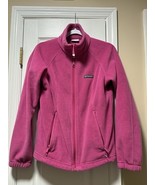 Columbia Womens Jacket Size Medium Full Zip Fleece Bright Pink Pockets - $564.37 MXN