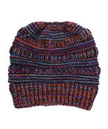 Ponytail Beanie Hat Cable Knit High Messy Bun Warm Winter Women Tail  Mu... - £14.74 GBP