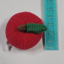 Vintage Knit Crochet Baby Gap Vegetables / Fruit Rattle Baby Toy Red Apple - $19.79