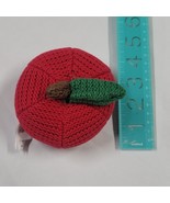 Vintage Knit Crochet Baby Gap Vegetables / Fruit Rattle Baby Toy Red Apple - $19.79
