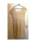 C1960 Lace Elegant Dress Cap Sleeves Med - £8.77 GBP