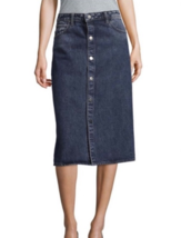 Helmut Lang Womens Skirt Snap Frt Knee Soft Denim Dark Blue Size 27W G07HW306 - £81.53 GBP