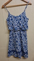 H&amp;M Divided collection womens strappy dress Size 10 Blue/white Floral Ex Shippin - £10.67 GBP