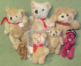 Teddy Bear Lot Of 7 Plush Jointed Craft Animals Wangs Hauppauge Vintage Gac Toys - £12.57 GBP