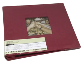 Scrapbook Album 8 x 8 10 Pages Red Recollections Photos Craft Clear Shee... - $15.79