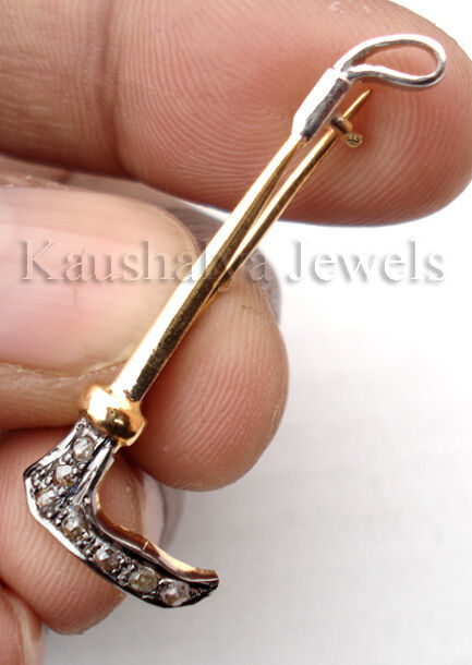 Victorian 0.32ct Rose Cut Diamond Riding Crop Brooch Vintage Shop Early & Save - £371.25 GBP