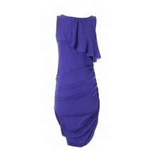 BCBGMaxAzria Dark Regal Blue Purple Gathered Silk Dress S NWT - £67.03 GBP