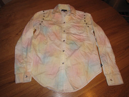 Kendall &amp; Kylie Juniors Womens S long sleeve spike button shirt $59.50 NWT NEW^^ - £10.07 GBP
