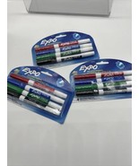 (3) Expo Dry Erase Markers Fine Tip 4pk Blue BLack Red Green 12 Total - $10.87 CAD