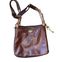 Fossil Brown Leather Satchel Crossbody Bag Boho Indie - £33.36 GBP