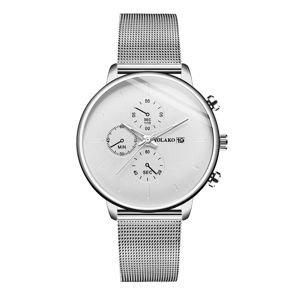 Business  Leather Men Large Dial   Wristwatch Men&#39;s  Reloj De Pulsera Resistente - £82.59 GBP