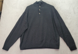 Joseph &amp; Feiss Sweater Mens Large Dark Gray Wool Long Raglan Sleeve Turtleneck - £16.82 GBP