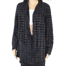 Alfani Women Plus 3X Black Gold Diamond Fuzzy Cardigan Sweater NWT CS45 - $43.11