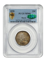 1898 25C PCGS/CAC MS66 - £2,002.25 GBP